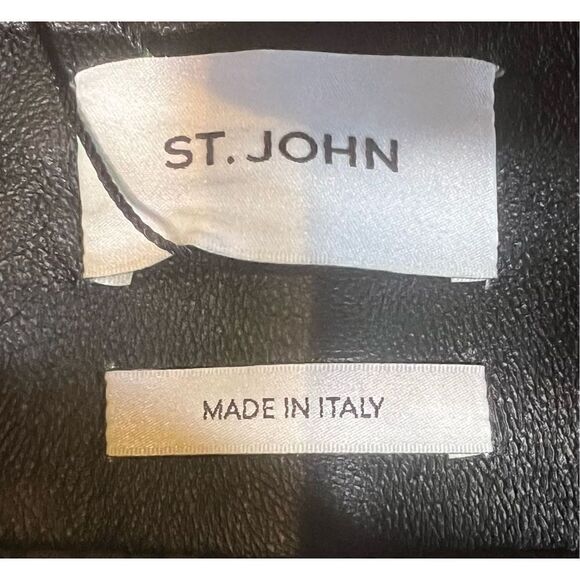St. John Soft Black Leather Made in Italy NWT Size 8 - Picture 7 of 11